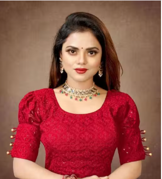 Latest Designer Embroidery Georgette Blouse For Women With Sequence And Embroidery Work - WYNAMIX store