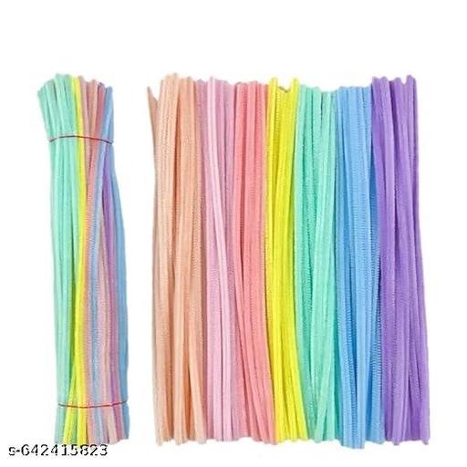 craft kebin 100 Pcs Pastel Pipe Cleaners, Fuzzy Chenille Stems, Fuzzy Sticks Pipe Cleaners Craft Supplies for DIY Arts Crafts Project - WYNAMIX store