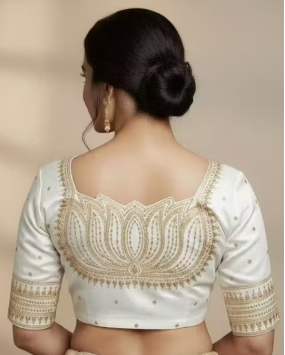 Heavy Embroidered V Neck Wedding Blouse - WYNAMIX store