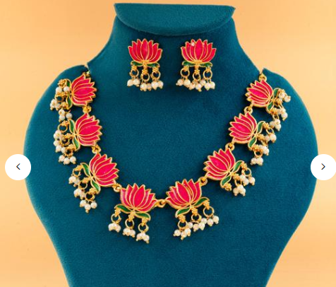 RIVYANA Flower desing Necklace Set With Earings for women & Girls - WYNAMIX store