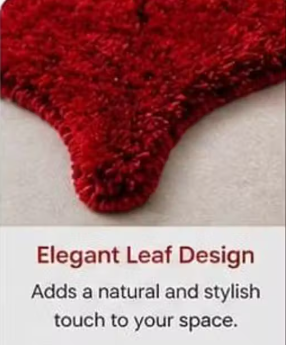 Artificial Grass Leaf Shape Door Mat | Soft Microfiber Anti-Slip Floor Mat for Home Entrance & Bathroom - WYNAMIX store