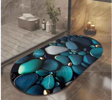 3D Bathroom mat, Door Mat, Floor Mat,Rare 3D Patterned Bath Mat, Bathroom Decor,Anti-Slip, Absorbent Bath Rug, Quick Drying, Easy Care Shower Rug, Decorate (60X40CM) - WYNAMIX store