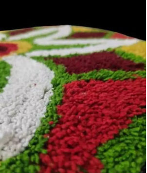  GREEN Super Soft Cotton Rangoli Doormat with Vibrant Floor Mat for Bedroom, Living Room, Kitchen, and Temple. Anti-Skid Multicolor Modern Design for a Stylish Home  - WYNAMIX store