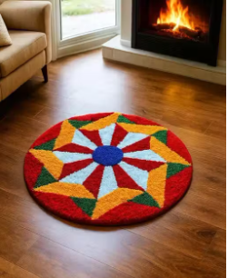 "DIWALI SPECIAL" Premium Microfiber Rangoli Doormat with 50x50 Cm  - WYNAMIX store