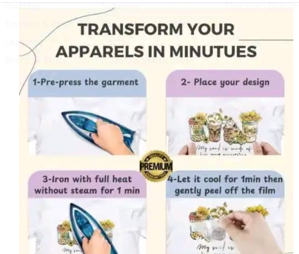 Pack of 2 DTF heat transfer stickers for saree ,kurti,t-shirt and all fabrics - WYNAMIX store