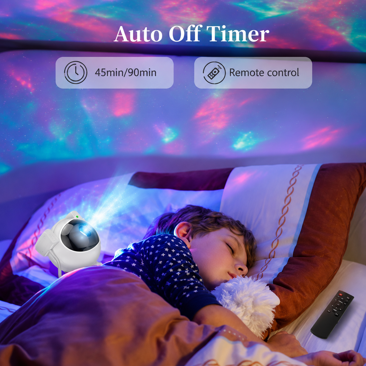 Astronaut Galaxy Star Projector Night Light With Timer Star Projector | 360°Rotation Magnetic Head | Decorating Bedroom, Home Theater, Kids Room, Study and Playroom Night Light | Astronaut LED Projection Lamp with Remote Control With USB Cable - WYNAMIX store