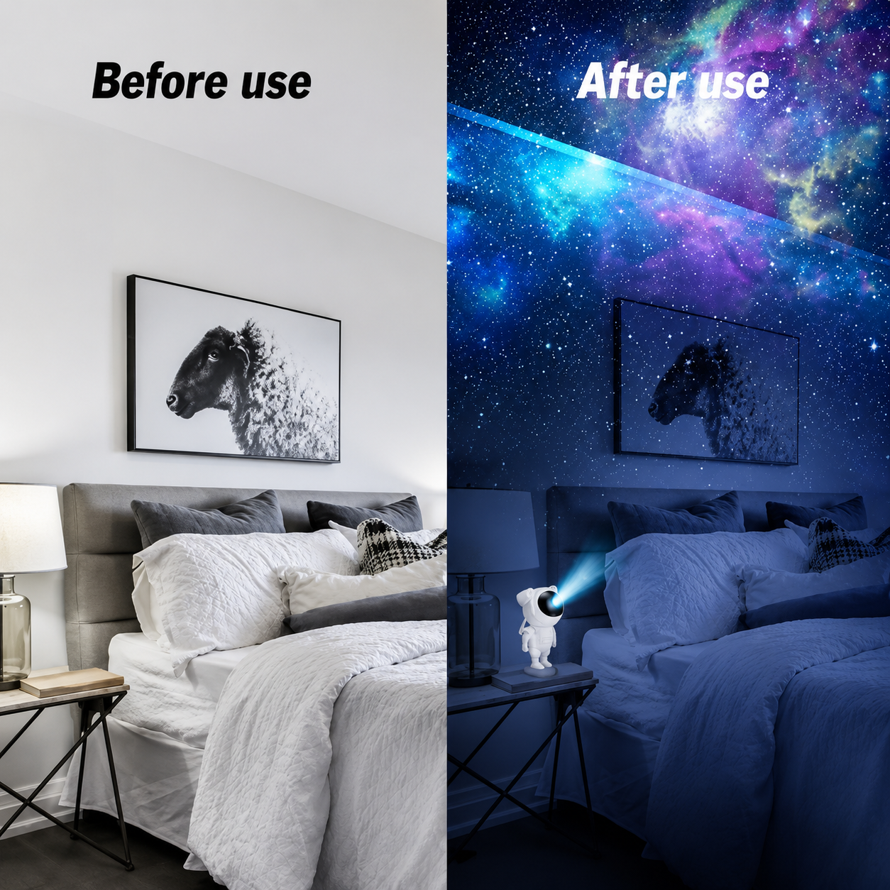 Astronaut Galaxy Star Projector Night Light With Timer Star Projector | 360°Rotation Magnetic Head | Decorating Bedroom, Home Theater, Kids Room, Study and Playroom Night Light | Astronaut LED Projection Lamp with Remote Control With USB Cable - WYNAMIX store