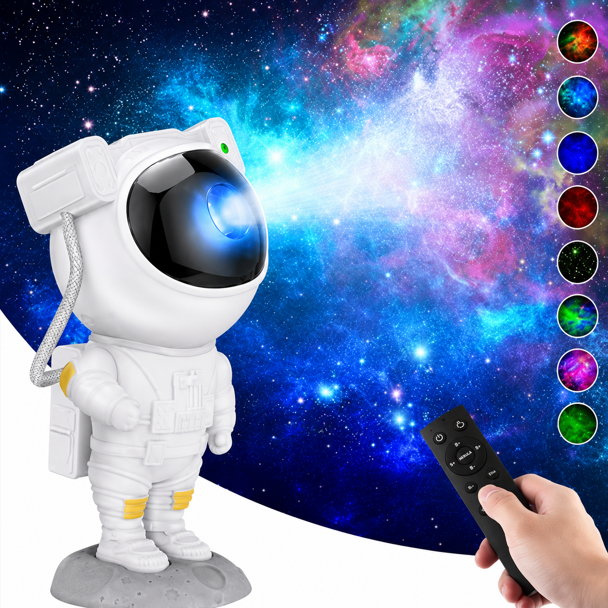 Astronaut Galaxy Star Projector Night Light With Timer Star Projector | 360°Rotation Magnetic Head | Decorating Bedroom, Home Theater, Kids Room, Study and Playroom Night Light | Astronaut LED Projection Lamp with Remote Control With USB Cable - WYNAMIX store