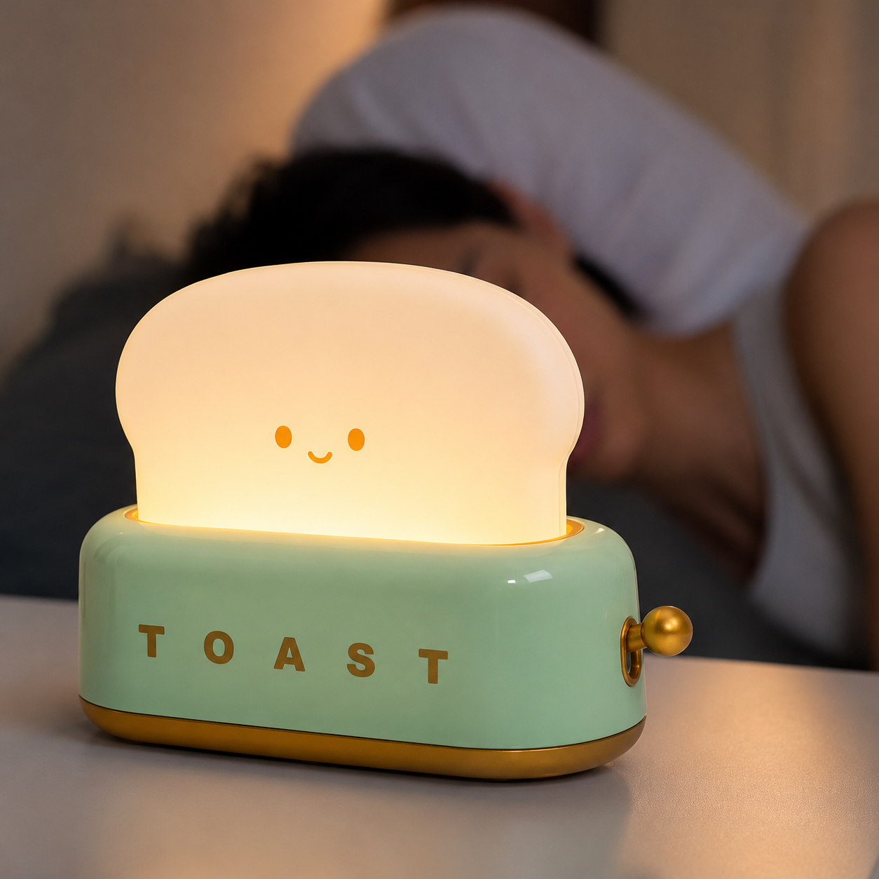 Cute Bread Toast Lamp Home Decor for Kids Room Gifts for Teen Girls Bedroom USB LED Sleeping Night Light  - WYNAMIX store
