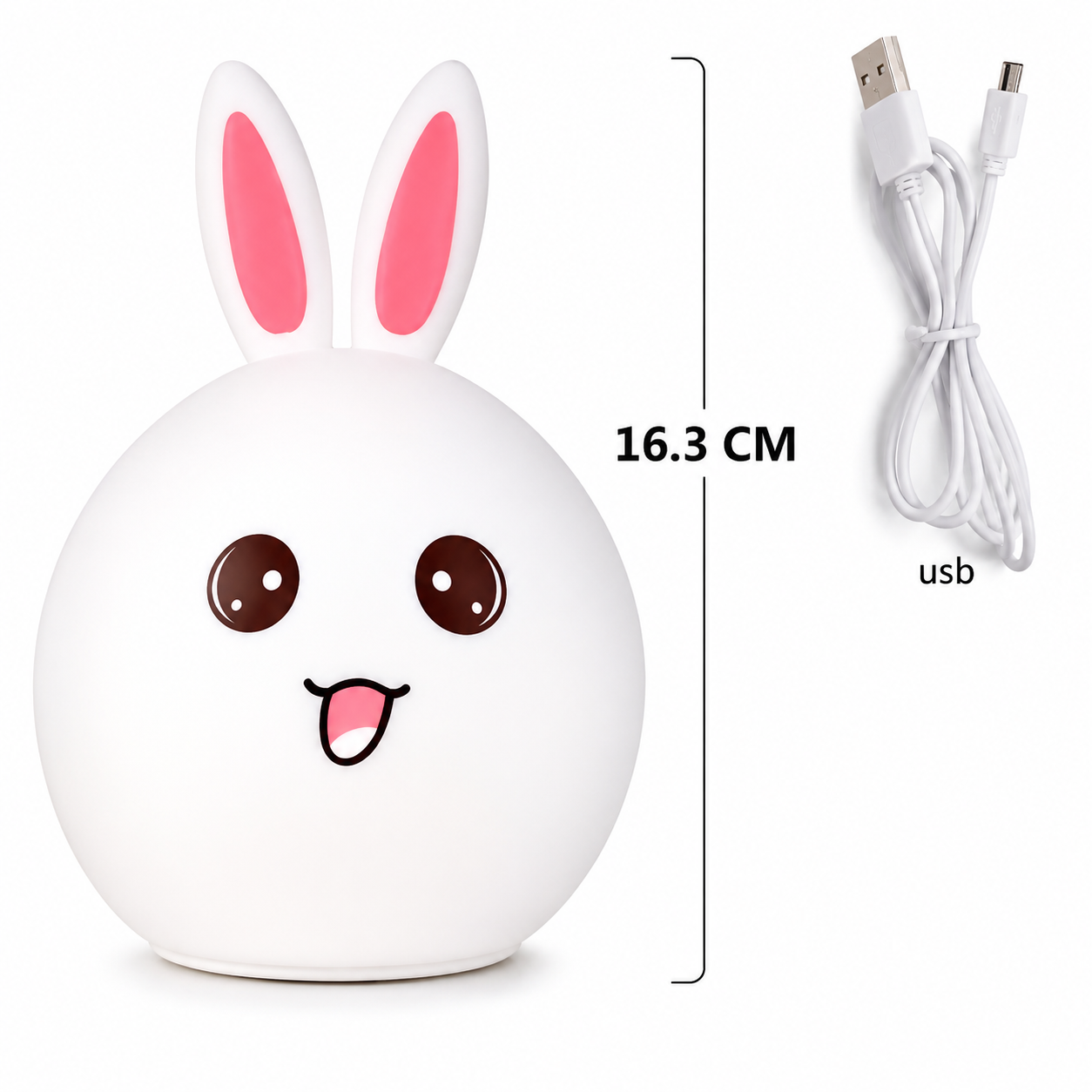 Rabbit Silicone Lamp Nursery Lamps for Room Portable LED Bunny Lamp USB Rechargeable Children Night Light - WYNAMIX store