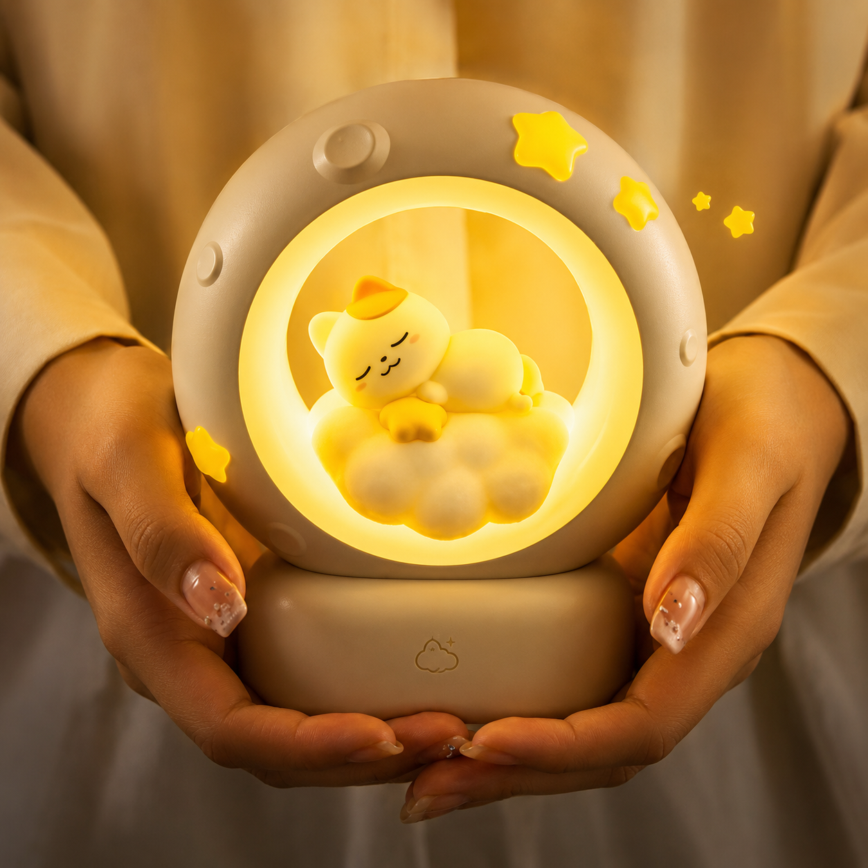 LED Night Lamp, Moon LED Night Lamp with 3 Brightness Modes & Touch Control, Night Light for Boys and Girls,Squishy Night Light for Bedroom & Kids Room,Rechargeable Kitty Lamp for Kids & Baby Bedroom. - WYNAMIX store