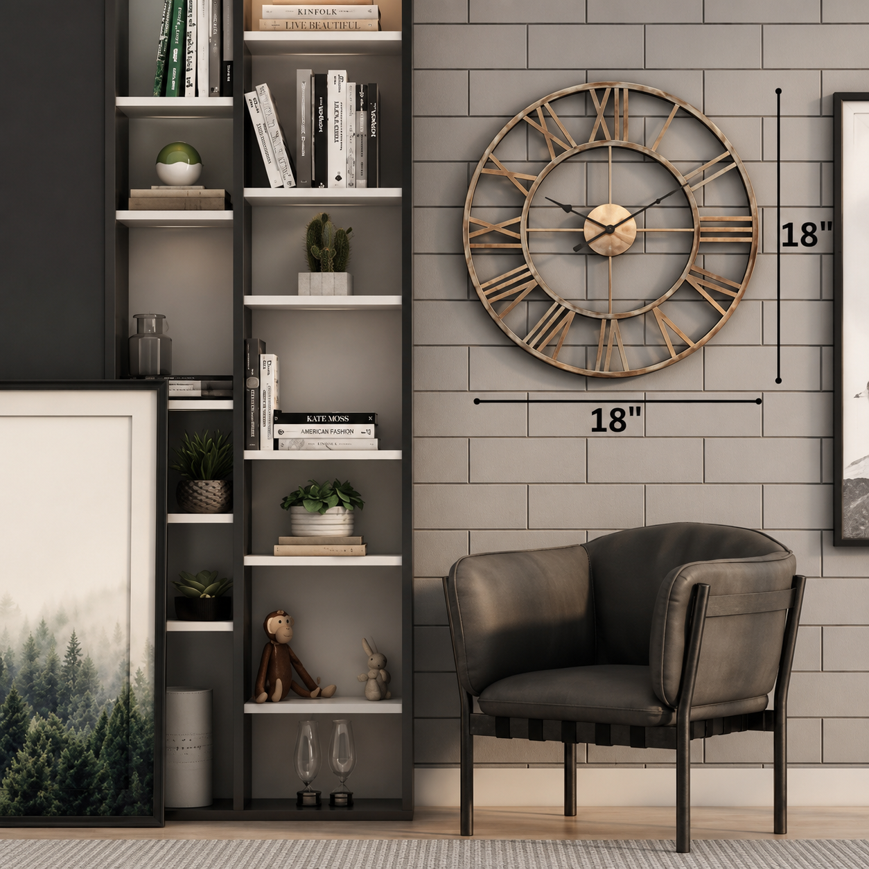 Craft2lance Roman Classic Metal Wall Clock Wall Hanging Clock, Art  Clock For Living Room Bedroom Dining Room Office Restaurant 18" - WYNAMIX store