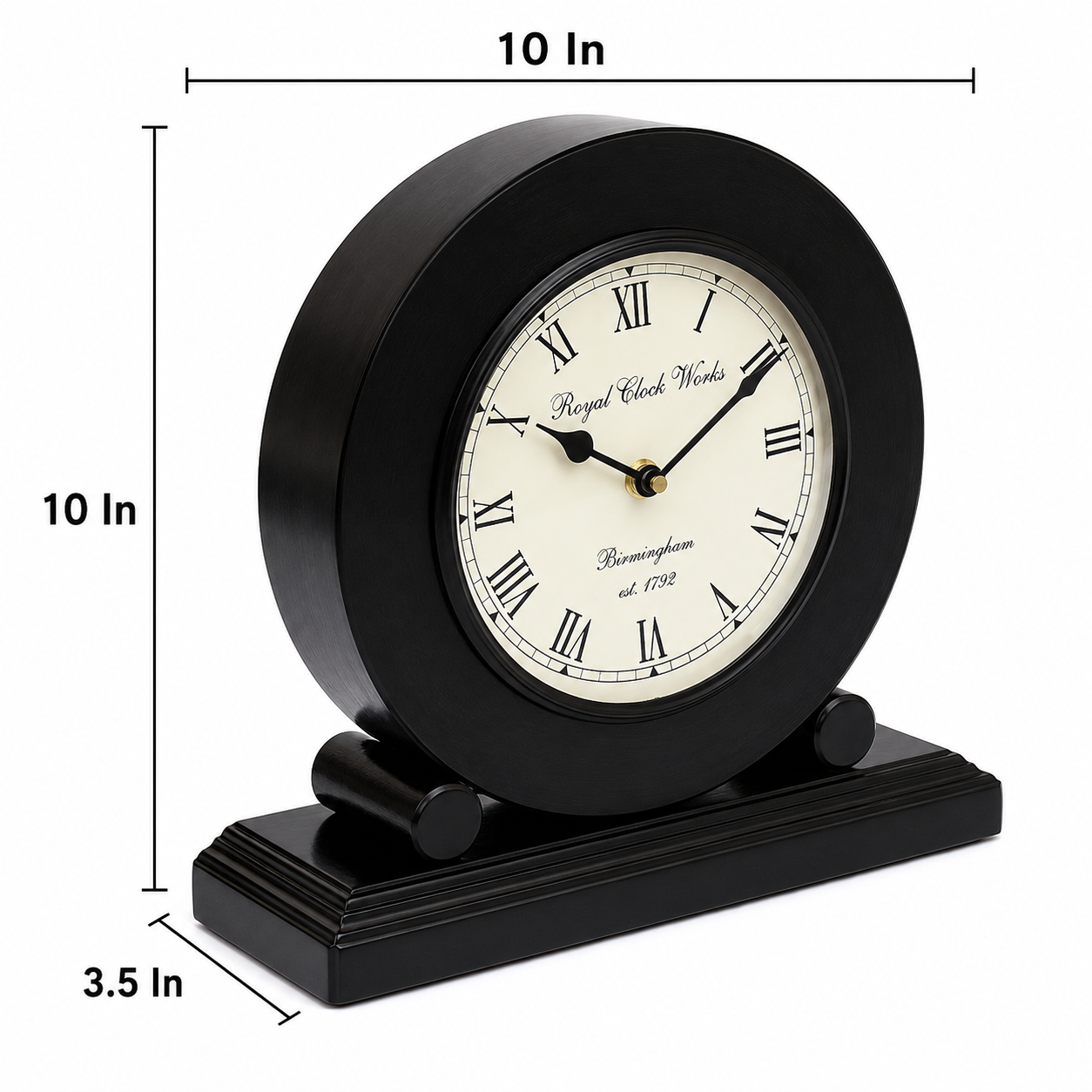 Arhaan 10 inch Silent Non Ticking Small Clock Battery Operated, Simply Design, for Bedroon, Bedside, Desk(Battery not Included) - WYNAMIX store