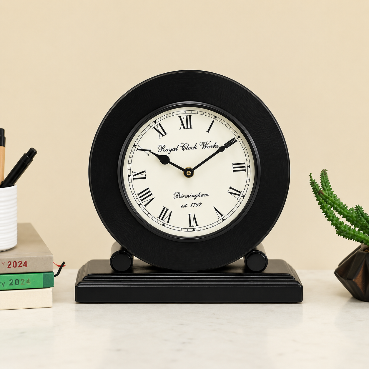 Arhaan 10 inch Silent Non Ticking Small Clock Battery Operated, Simply Design, for Bedroon, Bedside, Desk(Battery not Included) - WYNAMIX store