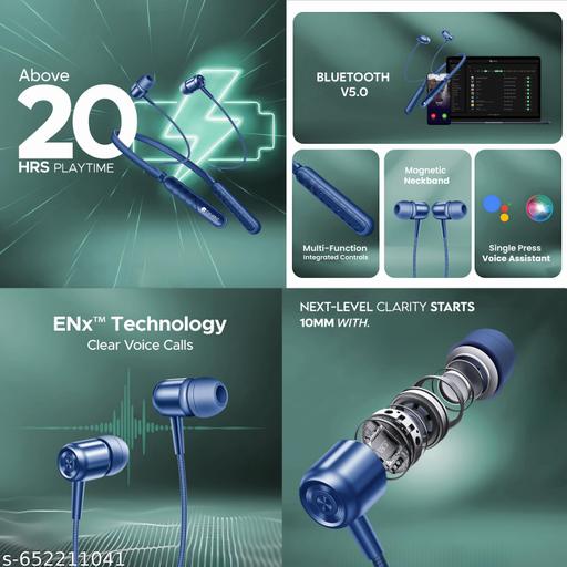 Wireless Neckband with 20+ HRS Playtime, Bluetooth V5.0, ENx™ Clear Voice Calls and 10MM Clarity Drivers - Zedshopy