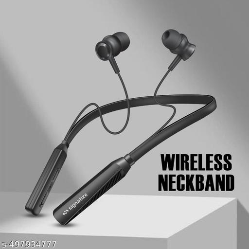 Wireless in-Ear Neckband Bluetooth Earphones with 10mm Drivers, Rich Music Experience, Above 20 Hours Playtime, Type C Fast Charging, Neckband Earphones with Voice Assistant-Black - Zedshopy