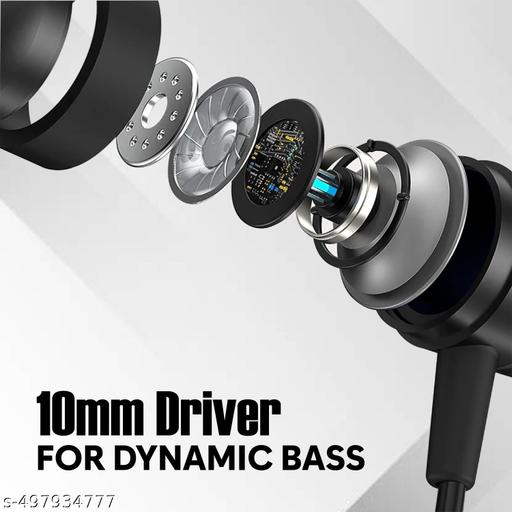 Wireless in-Ear Neckband Bluetooth Earphones with 10mm Drivers, Rich Music Experience, Above 20 Hours Playtime, Type C Fast Charging, Neckband Earphones with Voice Assistant-Black - Zedshopy