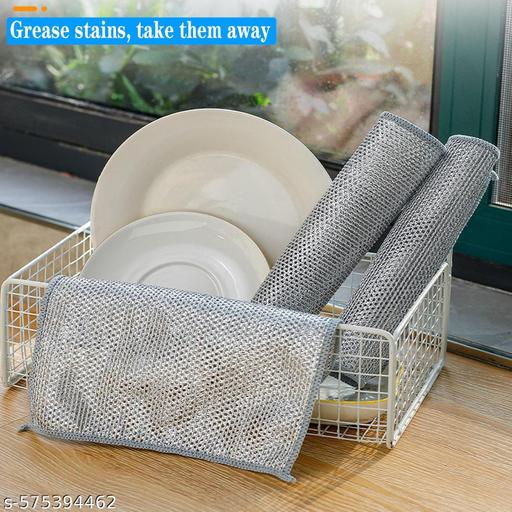 Non Scratch Dish Wash Cloth (Pack of 15), Steel Wire Dish Cloth, Wire Dishwashing Rags for Wet and Dry Stainless Steel Scrubber Non-Scratch Wire Dishcloth for Washing Dishes Sinks Counters - ZILSHA.Store