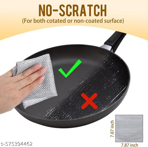 Non Scratch Dish Wash Cloth (Pack of 15), Steel Wire Dish Cloth, Wire Dishwashing Rags for Wet and Dry Stainless Steel Scrubber Non-Scratch Wire Dishcloth for Washing Dishes Sinks Counters - ZILSHA.Store