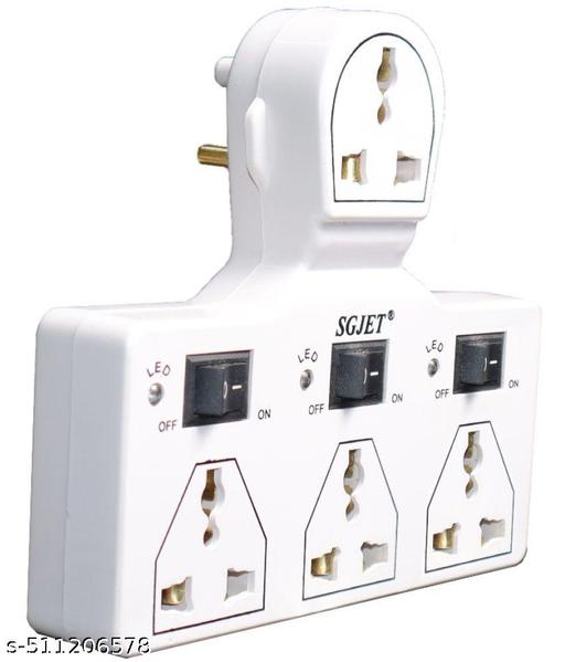 Multiplug 6A With 4 Socket and 3 Switch Extension Board cum Multi Plug (Without Wire) - ZILSHA.Store