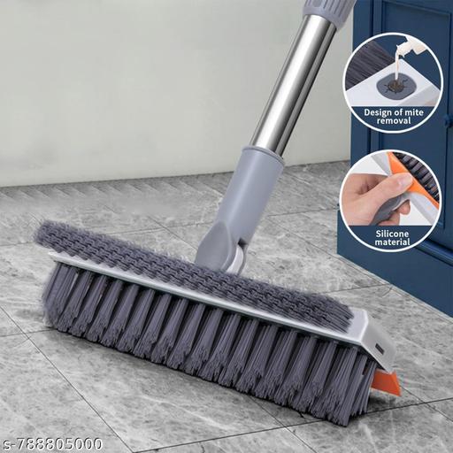 HEAVY QUALITY Bathroom Cleaning Brush with Wiper Upgraded 3 in 1 Tiles Cleaning Brush Bathroom Brush with Long Handle 180° Rotate Bathroom Floor Cleaning Brush Bathroom Cleaning Accessories(1 PCS) - ZILSHA.Store