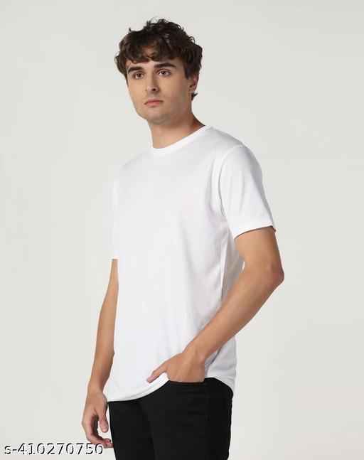 men solid regular fit roundneck tshirt combo pack of  4 light grey , sky blue, dark grey ,white - ZORA