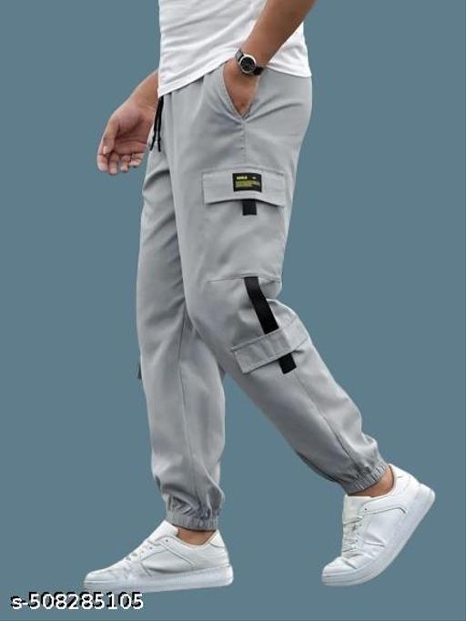 Mens Cargo Track Pant GREY SIX POCKET Printed Cotton TrackpantTrack Pant for Men || Track Pants || Full Elastic Jogger Track Pant for Boys Gym Wear Running Tracking Casual Wear Trackpants for Men Joggers for Boys Ns Fabric Stylish Pants - ZORA