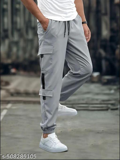 Mens Cargo Track Pant GREY SIX POCKET Printed Cotton TrackpantTrack Pant for Men || Track Pants || Full Elastic Jogger Track Pant for Boys Gym Wear Running Tracking Casual Wear Trackpants for Men Joggers for Boys Ns Fabric Stylish Pants - ZORA