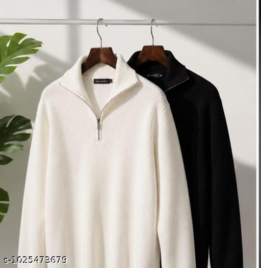 new COMBO white and black zip pullover sweatshirt  - ZORA