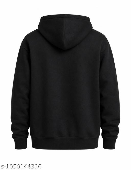 Men’s & Women’s Black Fleece Hoodie | Warm Unisex Regular Fit Sweatshirt - ZORA