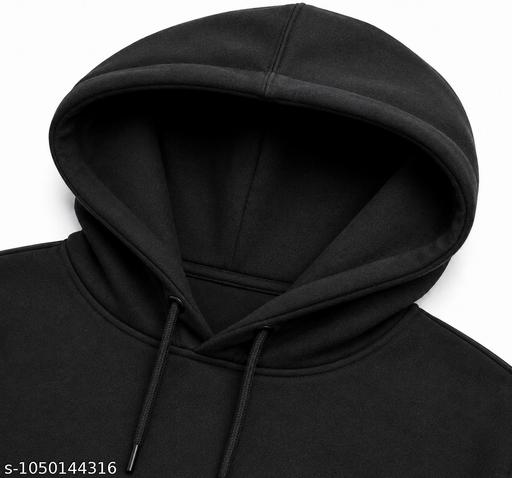 Men’s & Women’s Black Fleece Hoodie | Warm Unisex Regular Fit Sweatshirt - ZORA