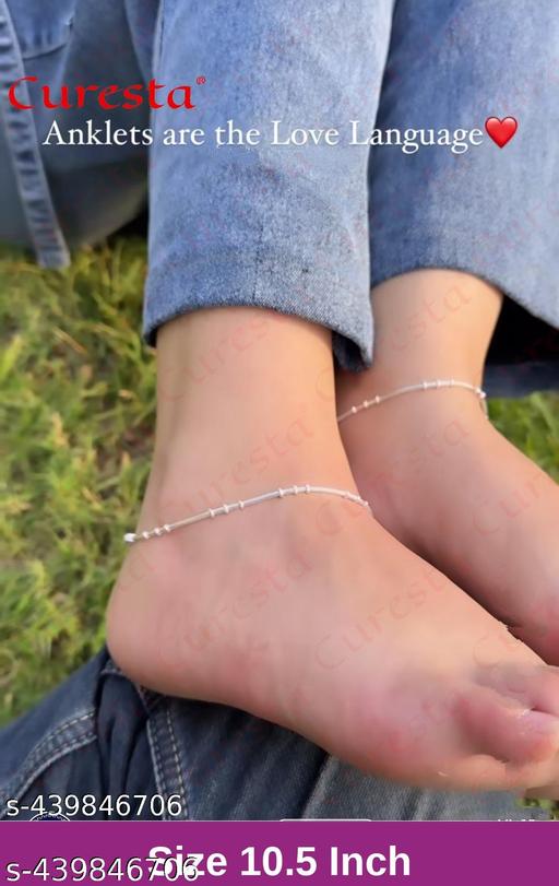 silver charm Anklets payal for women - ZORA