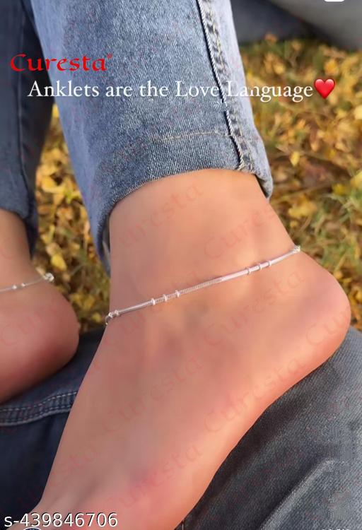 silver charm Anklets payal for women - ZORA