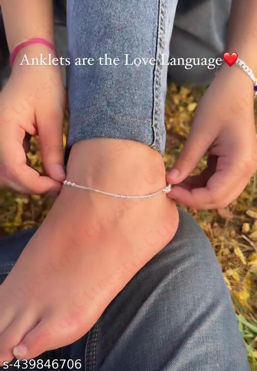 silver charm Anklets payal for women - ZORA