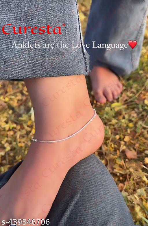silver charm Anklets payal for women - ZORA