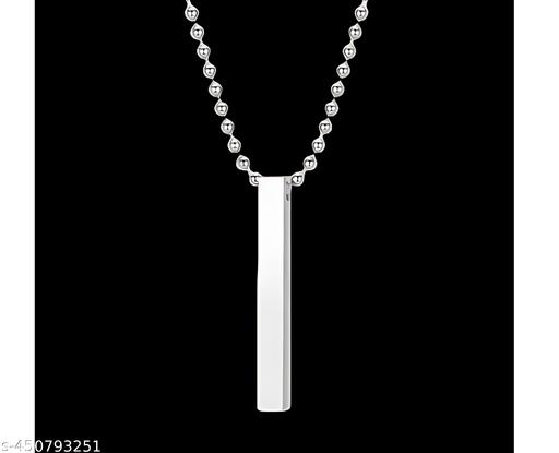 Minimal Men's Pendant Necklace Combo: Black Octagon, Silver Bar & Arrowhead Designs - ZORA