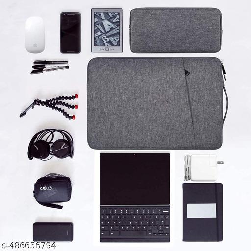Krusa Lifestyle Laptop Bag Sleeve for 15.5-16 Laptop Case Cover Pouch MacBook Pro, Includes Charger Case Laptop Sleeve/Cover, Laptop Bag Sleeve Case Cover with Charger Pouch for Men & Women | 15.6 Laptop/MacBook | 360° Protection, Smooth & Premium Zipper (Grey) - ZORA