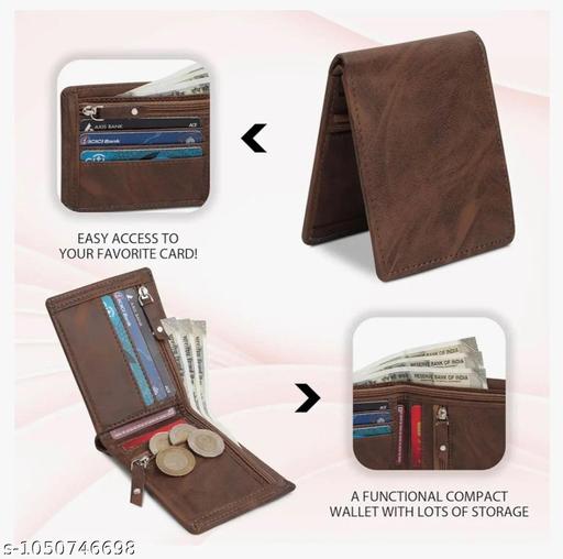 ♥️ALSAFAR, Premium Quality Men,Casual, Evening/Party, Formal 2 Zip Brown Artificial Leather Wallet ( 5 Card Slots ) - ZORA