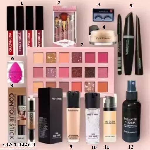 HD Waterproof Makeup Kit Combo For Women & Girls All Products In 1 Kit Set Of-15 - ZORA