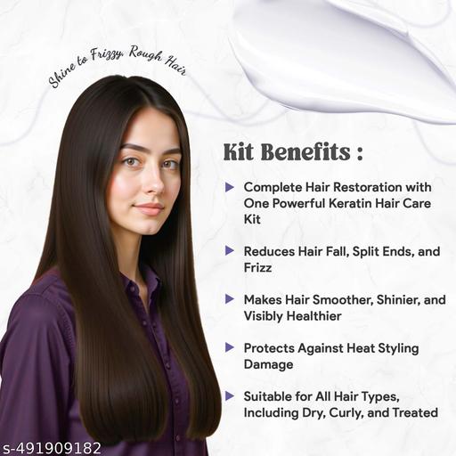LA’BANGERRY Keratin Protein Shampoo, Conditioner & Hair Serum Combo Pack | Complete Hair Smoothening & Repair Kit | Controls Frizz, Reduces Hair Breakage & Adds Shine | 3 item in set - ZORA