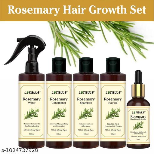 Latibule Rosemary Hair Combo | Shampoo, Conditioner, Hair Oil, Hair Serum & Rosemary Water | Hair Growth, Strength & Anti-Frizz Treatment for All Hair Types - ZORA