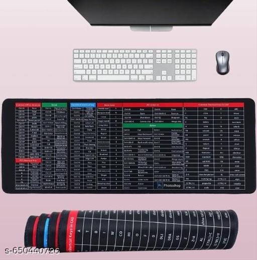 Anti-Slip Keyboard Pad with Office Software Shortcuts Pattern, Clear Extended Large Cheat Sheet Mouse Pad, Large Rubber Base Mice Smooth Cloth Desk Mat, Excel Shortcut Keys Mouse Pad (Miscrosoft Office Software, Photoshop) (800x300x2mm) - ZORA
