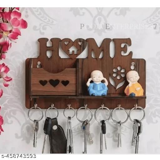 HOME-Wooden Key Holder, Home Key Holder, Key Holder for Wall, Wall Mounted Key Holder - ZORA