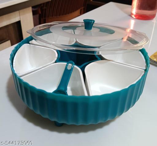360° Rotating Masala Box with Spoon |  7 Compartment Spice Box | Kitchen Masala Dabba | Airtight Spice Organizer with Transparent Lid - ZORA