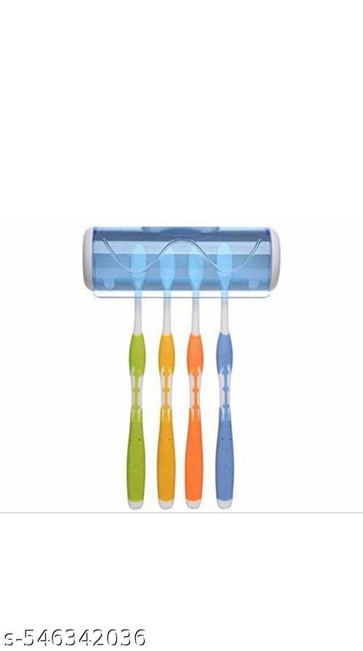 Wall-Mounted Toothbrush Holder – Durable Plastic Bathroom Organizer for 5 Brushes - ZORA