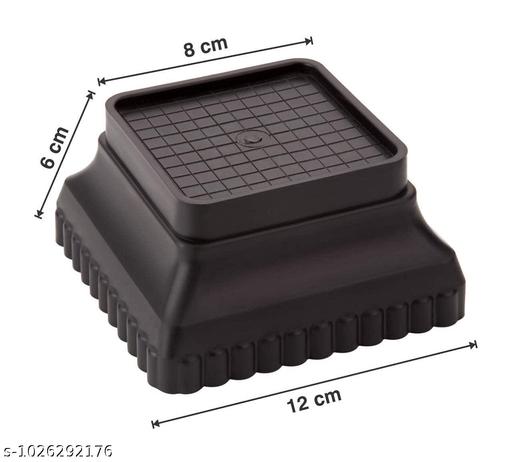 Refrigerator, Washing Machine, Water Cooler, Air Cooler Material Plastic Furniture Base Stand,Fridge Stand for Single Door and Double Door (Black) (Set of 4), Square - ZORA