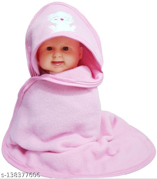 New Born Baby Bath Towel All Season Soft Hooded Wrapper Blanket Unisex Pack of 3 - ZORA