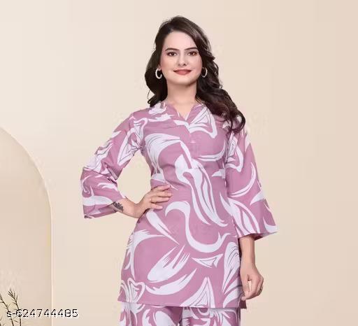 Designer Woman Pink Top Bottom Set - ZORA