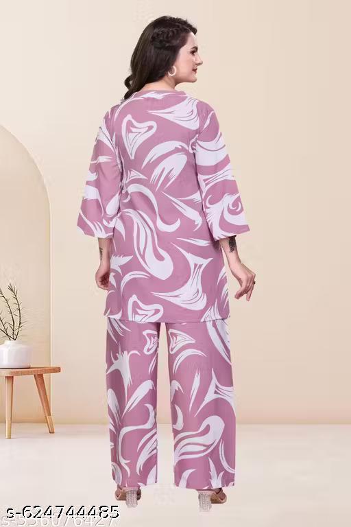 Designer Woman Pink Top Bottom Set - ZORA