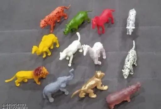 12 Animal Premium PVC Figure Toy 2 Inch ,Any ,Multicolour /Miniature /Model /Plaything /Puppet /Educational Toy / Fun Toy /Activity Toys / Play Toy , Likely Made Of Plastic + Rubber, Jungle Animal ,Before Order Examine Size Closely ,Marvellous Performance, - ZORA